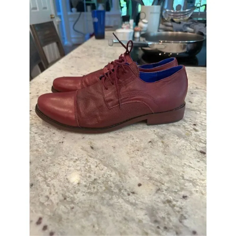 Altura Siete Burgundy Soft Leather Bostonian Oxford Shoes Sz 9 EUC